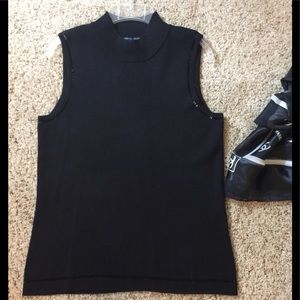 Austin Reed, Silk Beaded Trim Black Top!